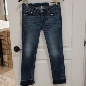 Rag and Bone Crop Jeans Size 27 Medium Wash. Unique Hems